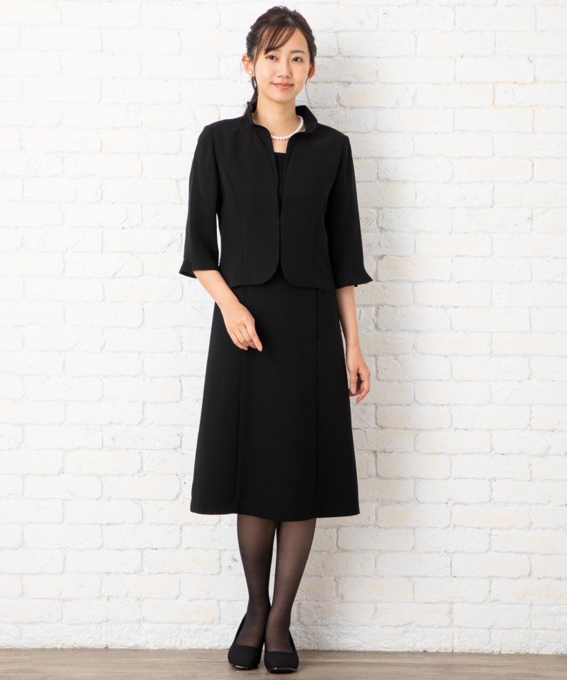 【8点セット】フリルカラージャケット&前開きドッキングワンピース/4L(17号)