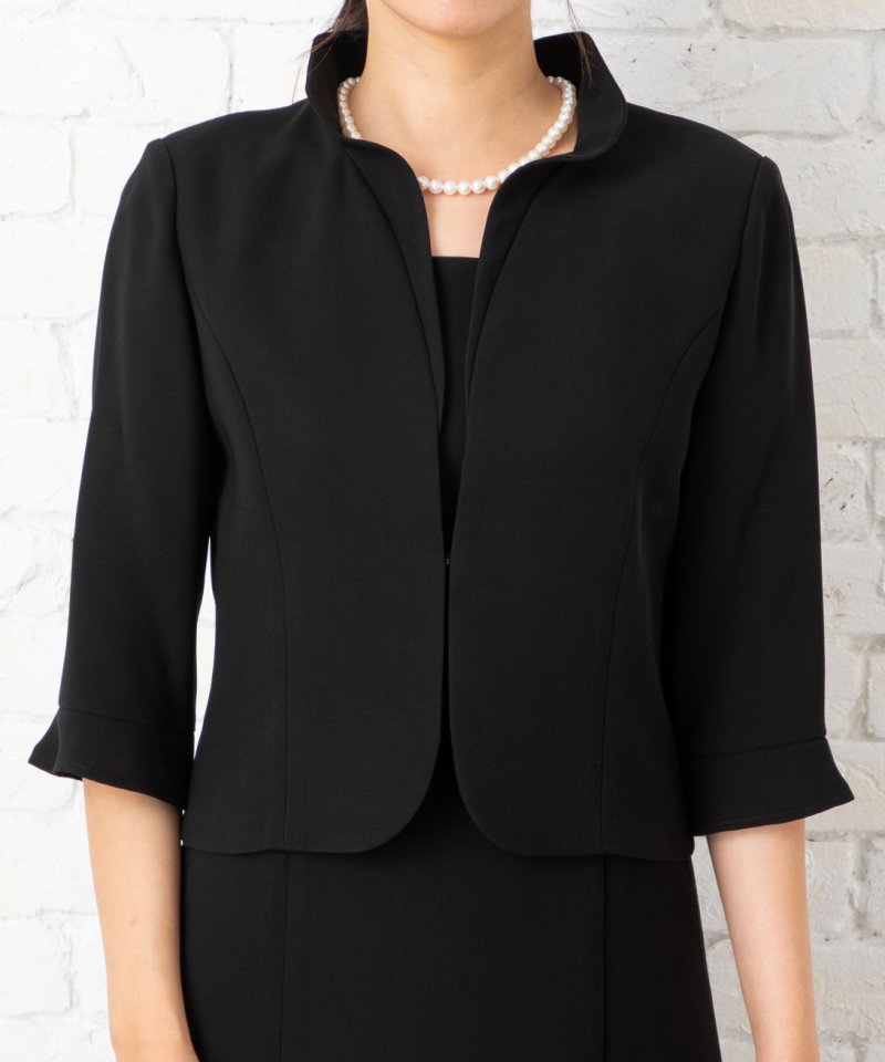 【8点セット】フリルカラージャケット&前開きドッキングワンピース/4L(17号)