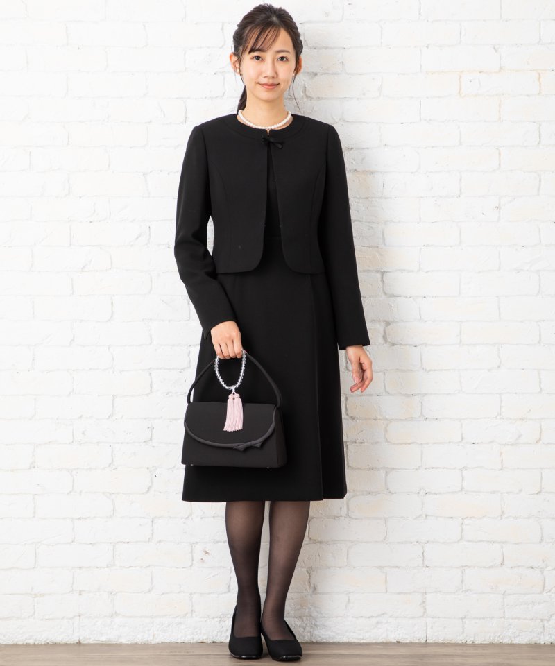 ソリテール【8点セット】サテン切り替えノーカラージャケットアンサンブルセット/M(9号)