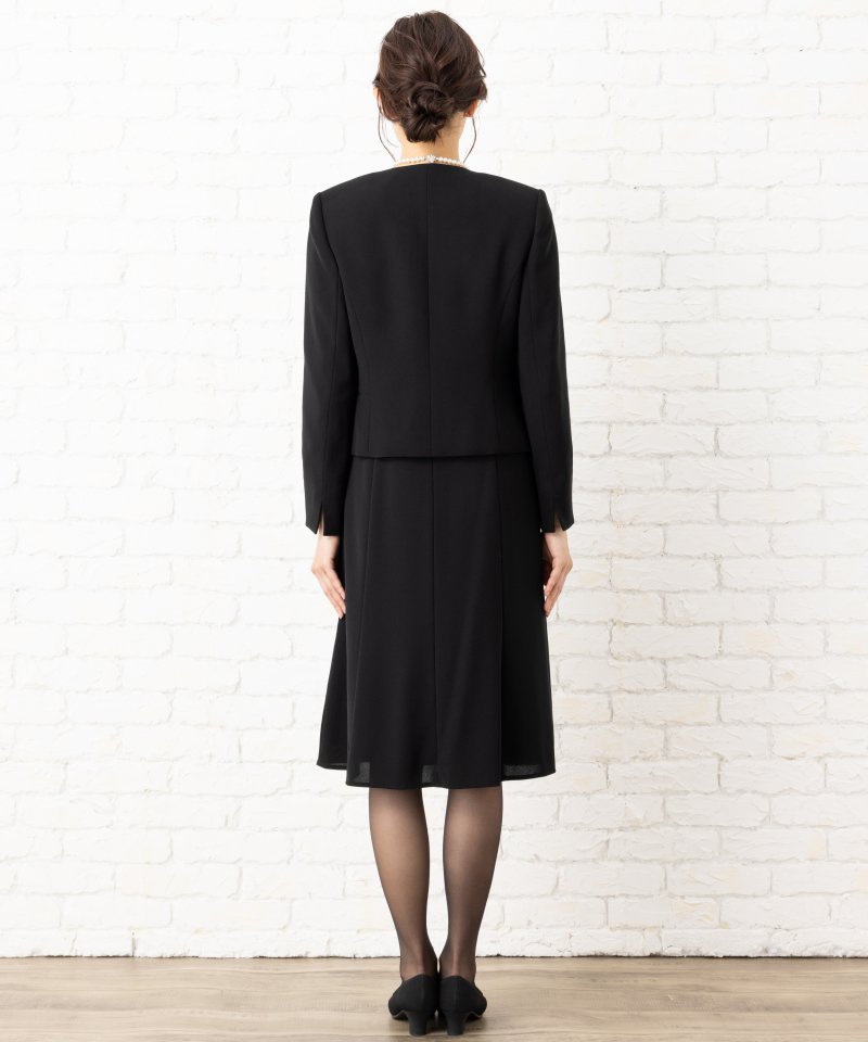 カレット【8点セット】キーネックカラージャケットブラックフォーマル/5Lゆったり(23号)