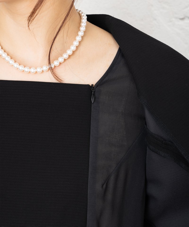 カレット【ストッキング付春夏用8点セット】擬紗織りスーツ風ワンピース/L(11号)