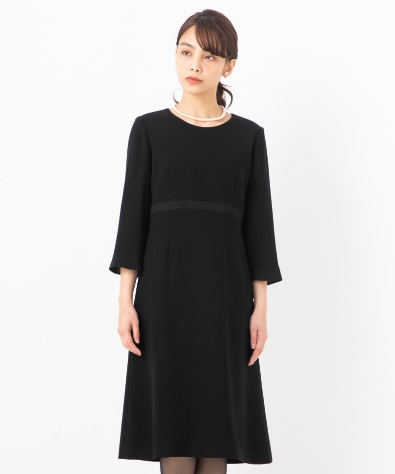 カレット　ノーカラーダブルVネックジャケットウエストラインワンピース/M(9号)