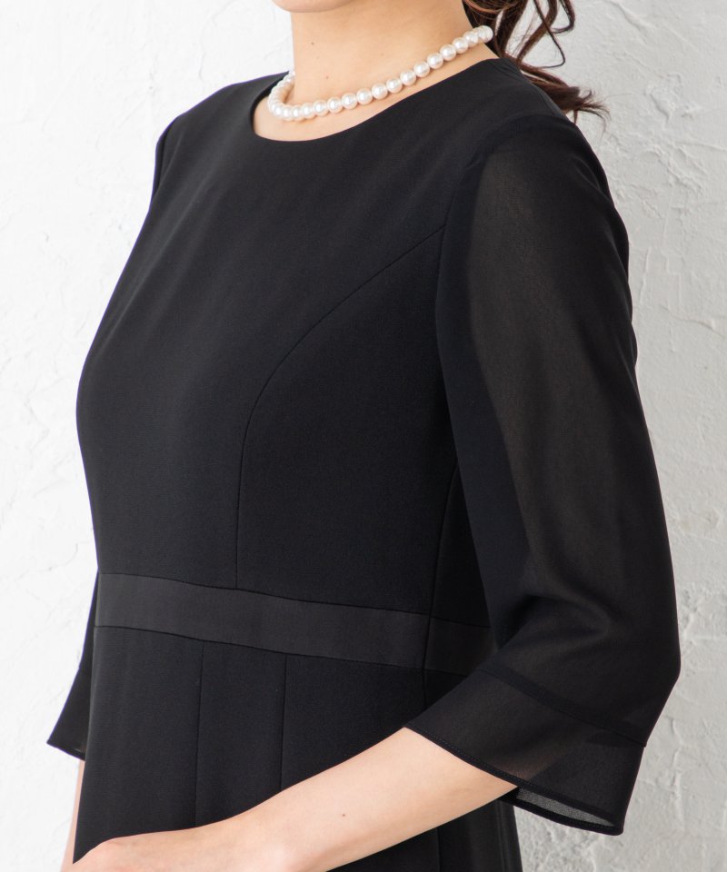 裾サテンノーカラージャケット&フレアワンピース/M(9号)