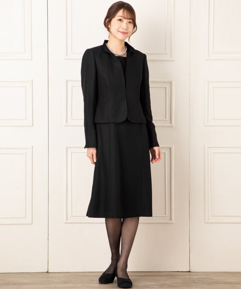 フリルジャケット&前開きフレアワンピース/M