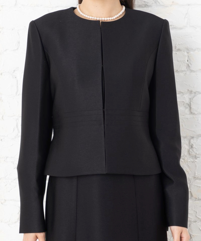 カレット　ノーカラージャケット スーツ風ワンピースセットアップ/LL(13号)