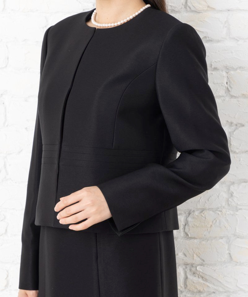 カレット　ノーカラージャケット スーツ風ワンピースセットアップ/LL(13号)