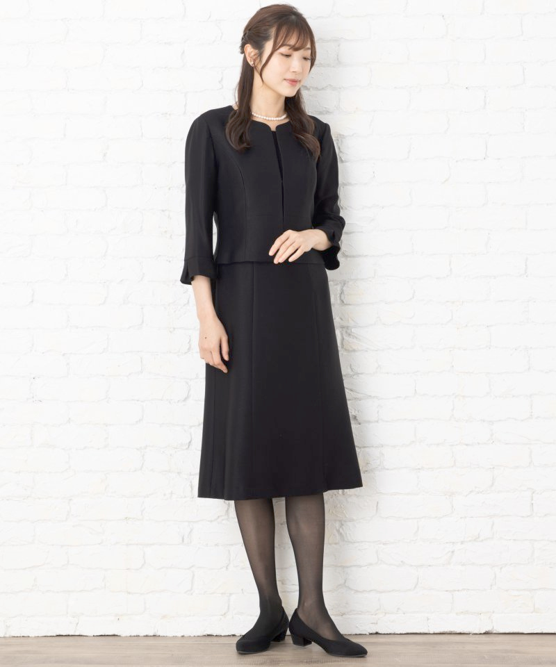 カレット　ノーカラージャケット スーツ風ワンピースセットアップ/LL(13号)