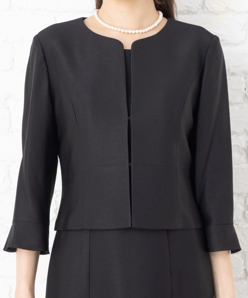 カレット　ノーカラージャケット スーツ風ワンピースセットアップ/LL(13号)