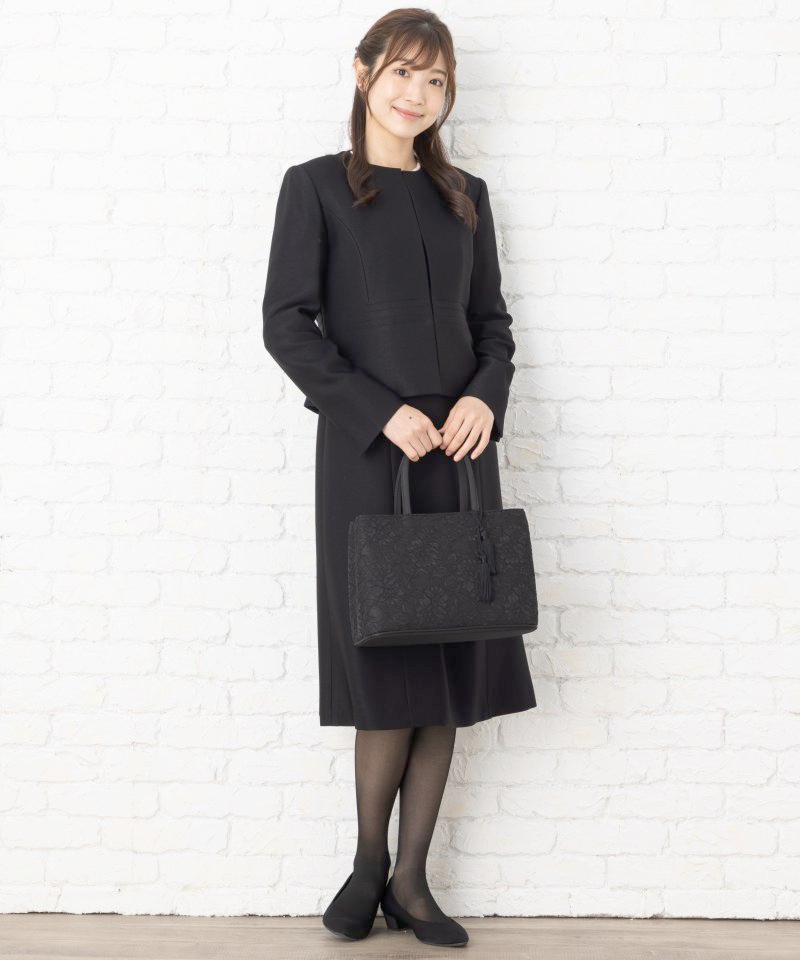 カレット　ノーカラージャケット スーツ風ワンピースセットアップ/LL(13号)