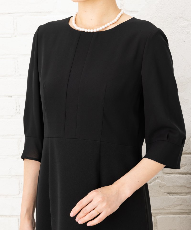 セミスタンドカラーVネックジャケット&タイトワンピース/L(11号)