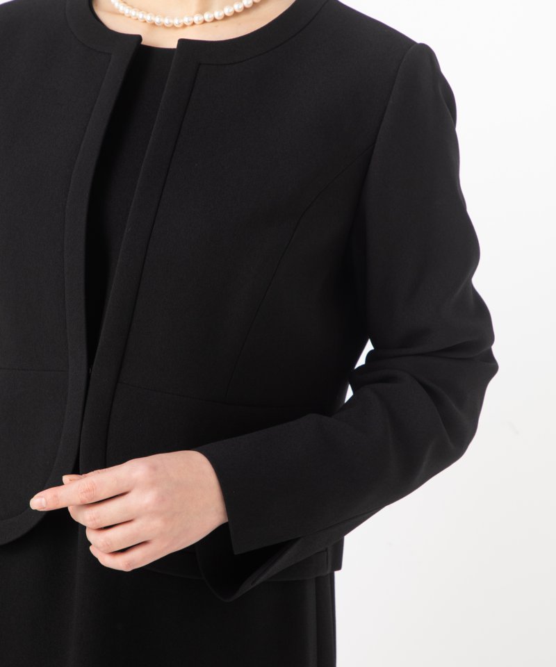 クロエフォーマル　ノーカラージャケットサックワンピースアンサンブル/L(11号)