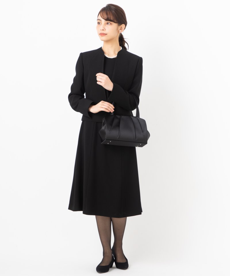 ソリテール　スタンドVカラージャケット&前開きワンピースアンサンブル/M(9号)