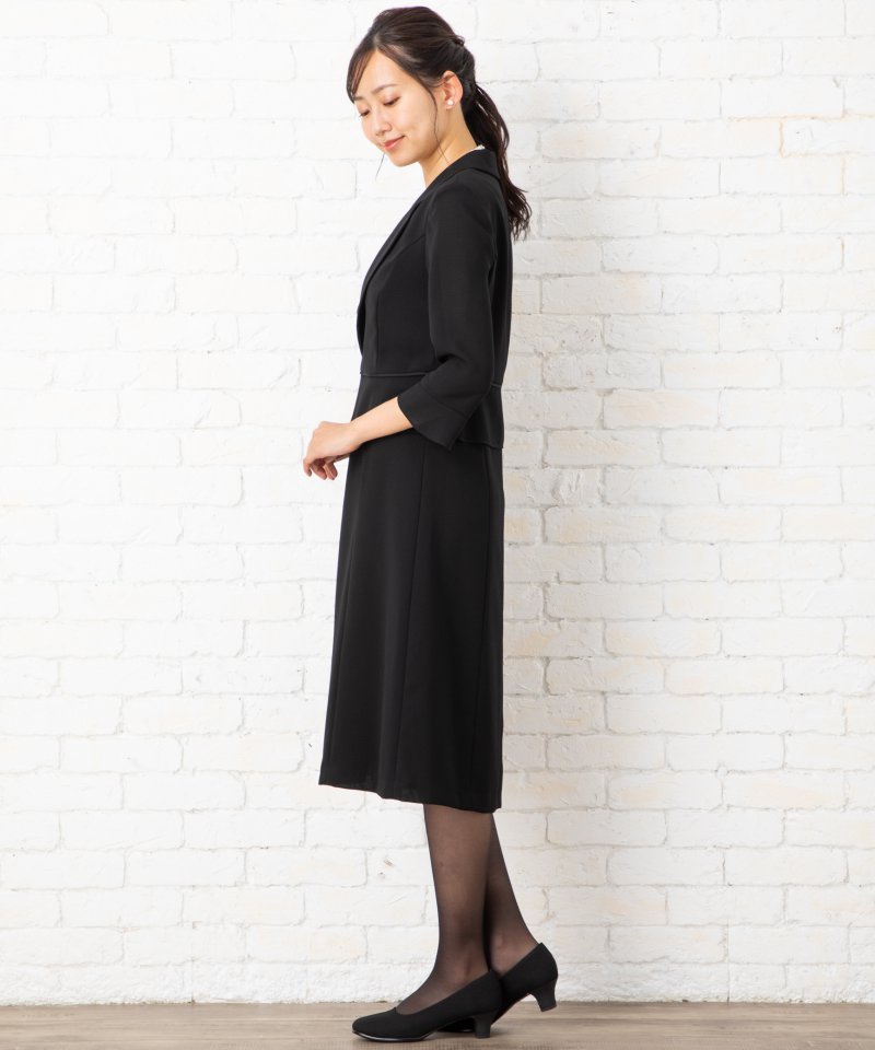 アンサンブル風テーラードジャケットワンピース/4L(17号)