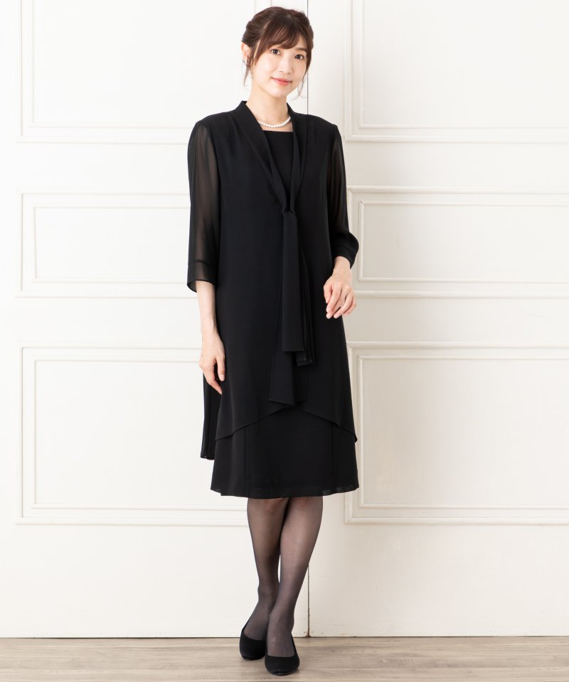 ソリテール　ロングボウタイブラウス風サマーフォーマルワンピース/4L(17号)