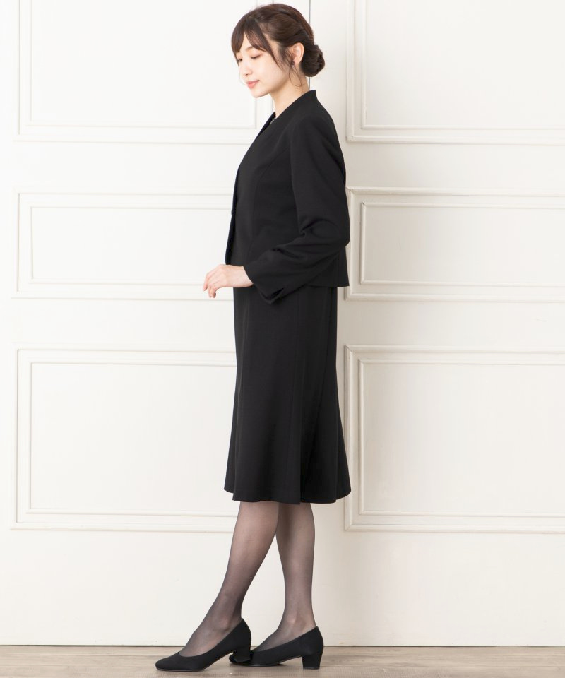 Vネックジャケット&フレアワンピース/M(9号)