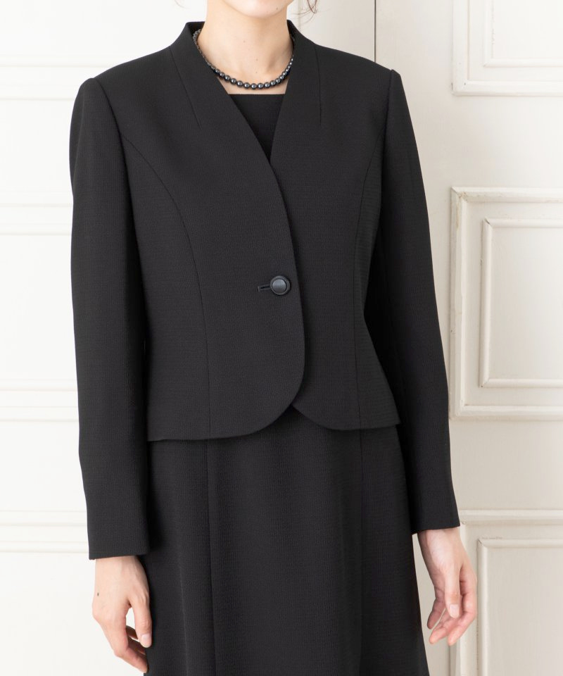 Vネックジャケット&フレアワンピース/M(9号)