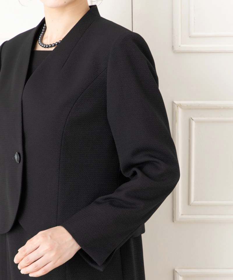 Vネックジャケット&フレアワンピース/M(9号)