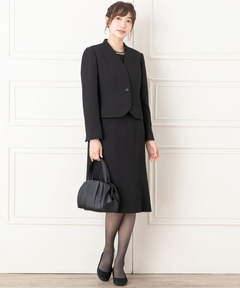 Vネックジャケット&フレアワンピース/M(9号)