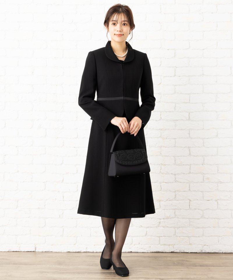 エメ×ユキコ ハナイ　ショールカラーブラックフォーマルアンサンブル/M