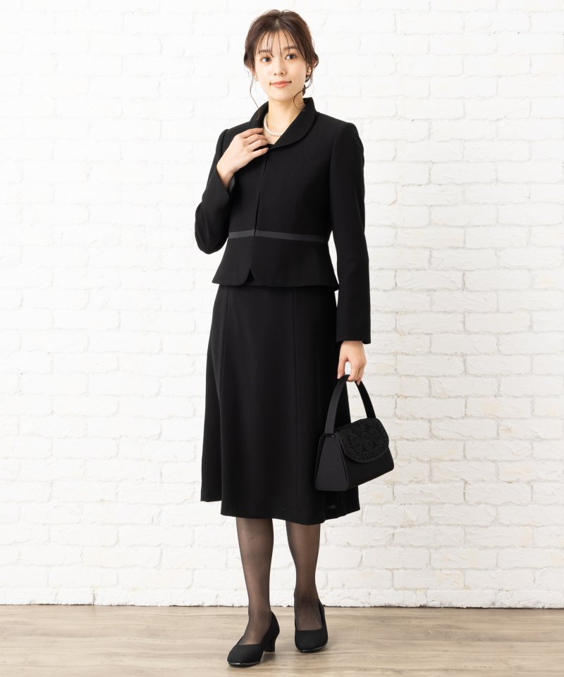 エメ×ユキコ ハナイ　ショールカラーブラックフォーマルアンサンブル/M