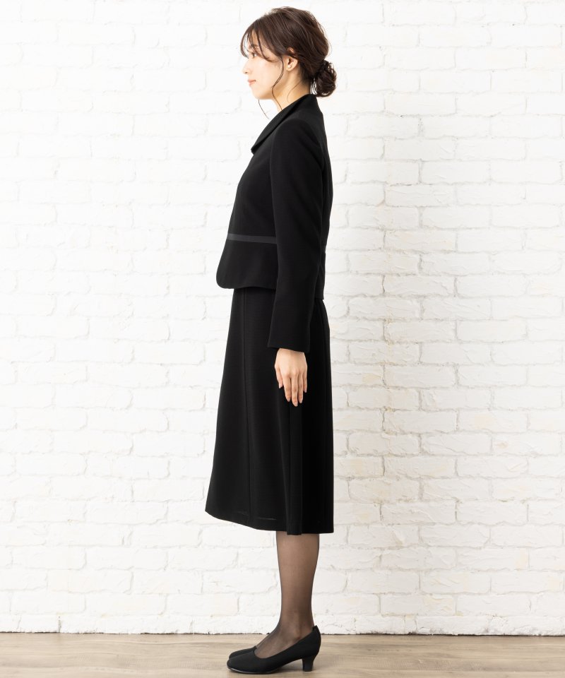 エメ×ユキコ ハナイ　ショールカラーブラックフォーマルアンサンブル/M