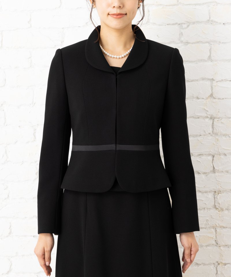 エメ×ユキコ ハナイ　ショールカラーブラックフォーマルアンサンブル/M