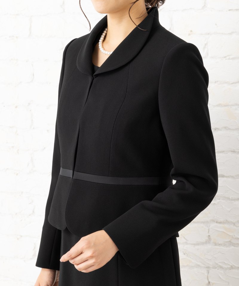 エメ×ユキコ ハナイ　ショールカラーブラックフォーマルアンサンブル/M