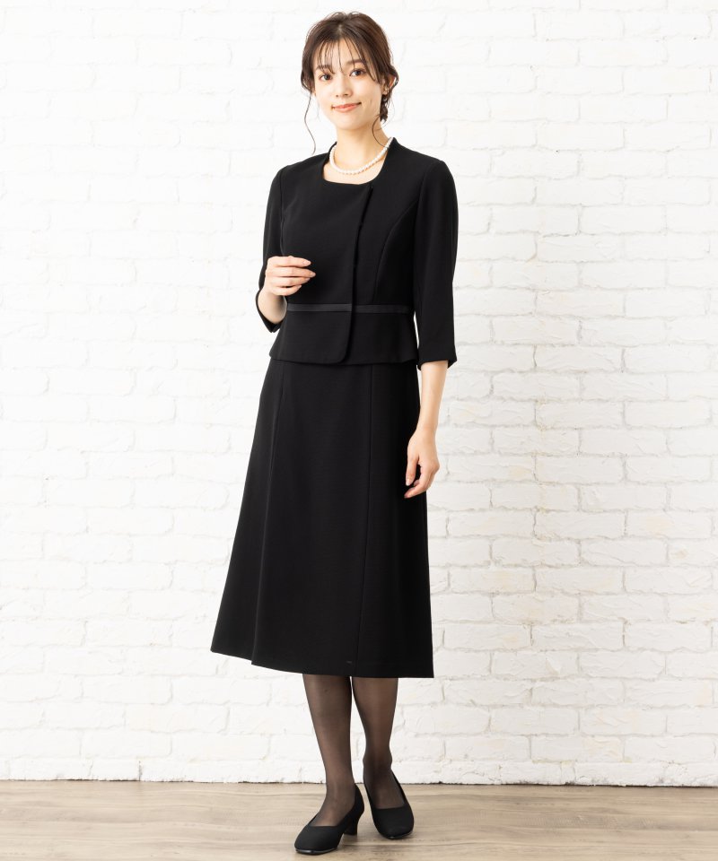 エメ×ユキコ ハナイ　ショールカラーブラックフォーマルアンサンブル/M