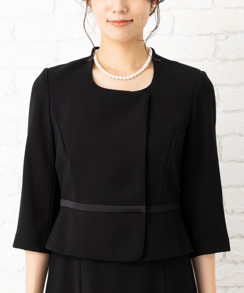 エメ×ユキコ ハナイ　ショールカラーブラックフォーマルアンサンブル/M