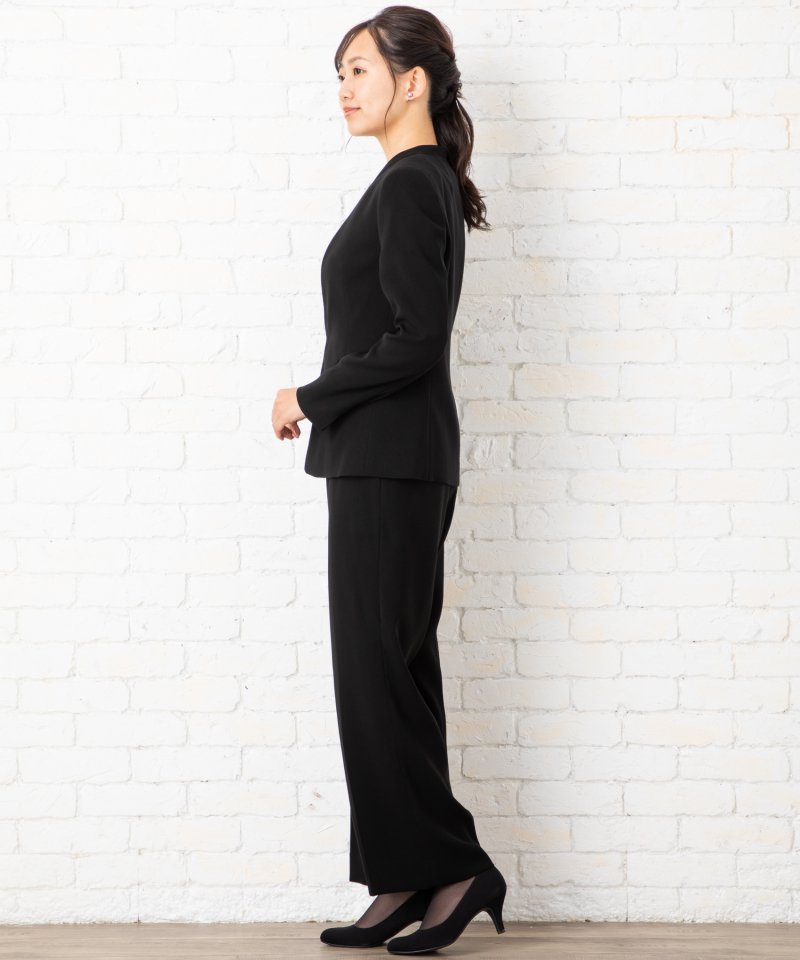 エメ　カラーレスジャケット&セミワイドパンツブラックフォーマル/LL(13号)