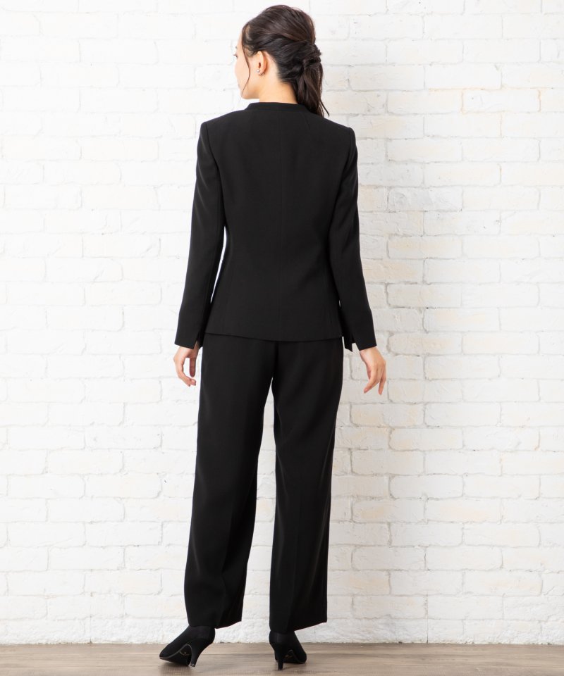 エメ　カラーレスジャケット&セミワイドパンツブラックフォーマル/LL(13号)