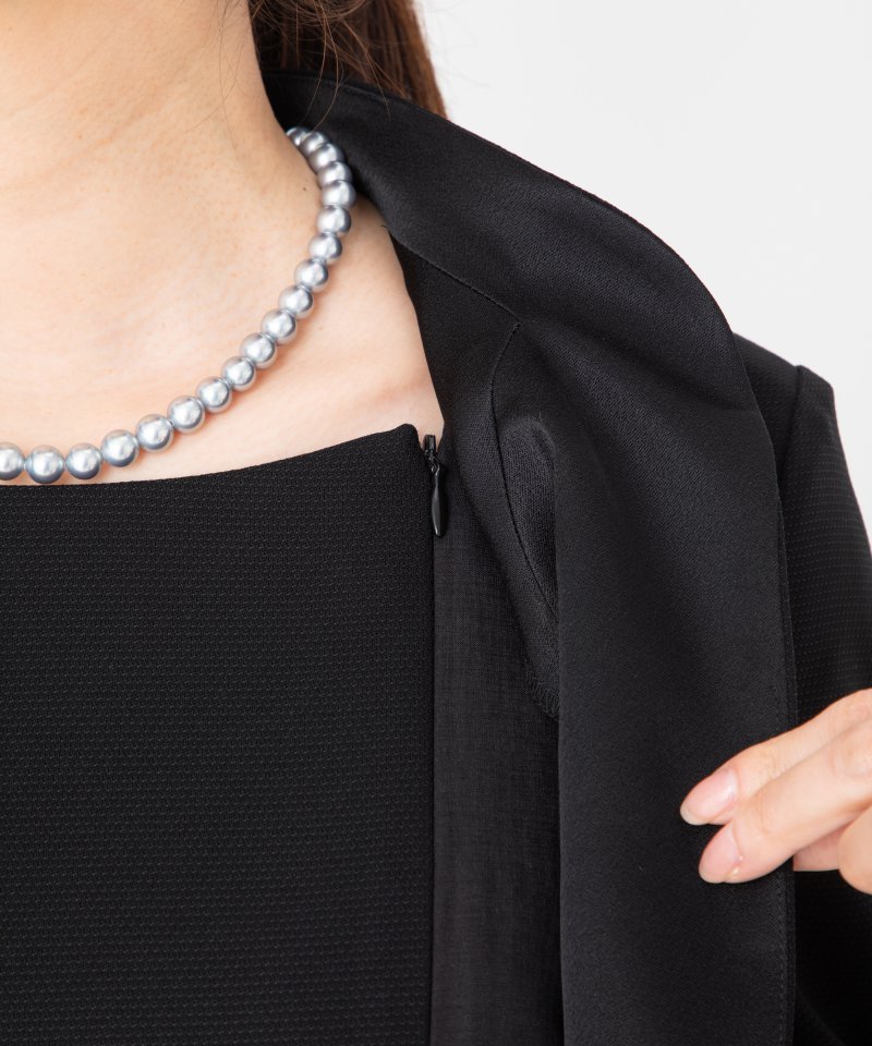 スタンドフリルカラージャケット&セミフレアワンピース/M(9号)