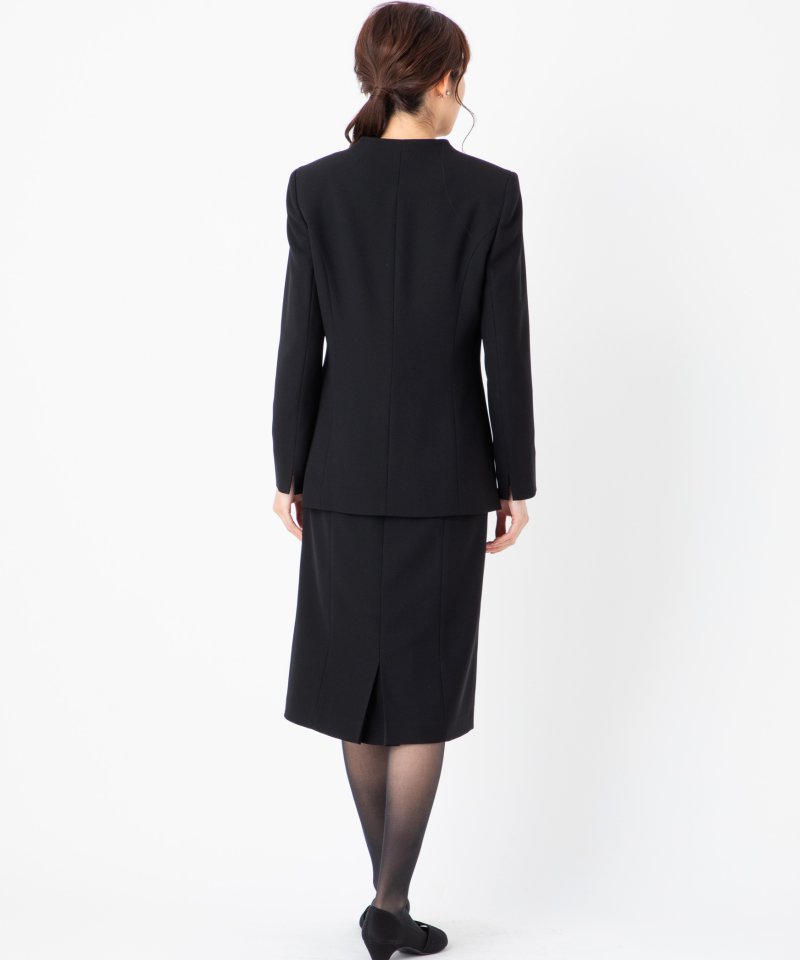 スタンドカラーロングジャケット&セミタイトワンピース/M(9号)