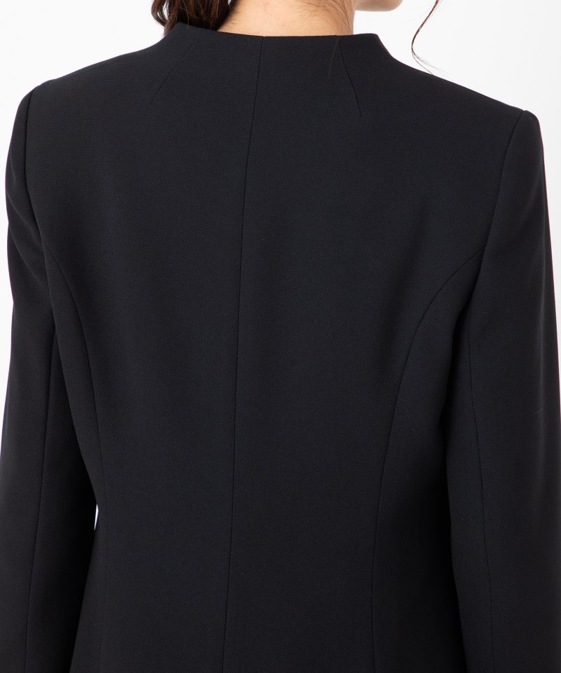 スタンドカラーロングジャケット&セミタイトワンピース/M(9号)