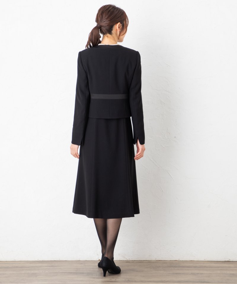 ライン使いノーカラージャケット&ドッキングジャケットワンピース/4L(17号)