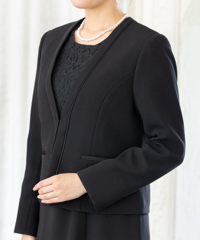 ソリテール　カラーレスジャケット&レース切替ワンピース/M(9号)