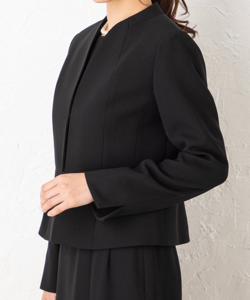 エメ　ソフトスタンドカラージャケット&ロングセミフレアースカートスーツ/M(9号)