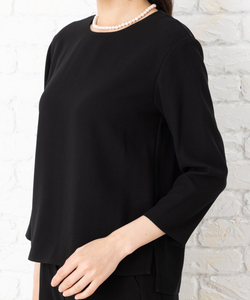 エメ　カラーレスジャケット&ハイウエストテーパードパンツブラックフォーマル/3L(15号)