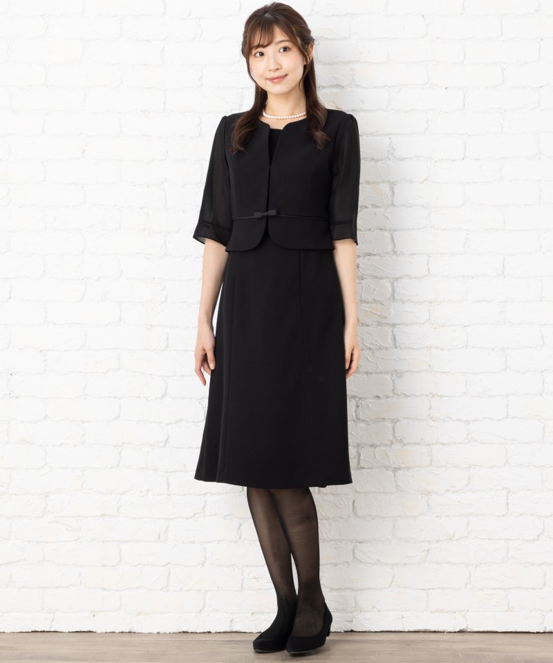 エメ　シフォン袖ボレロ風前開きワンピース/3L(15号)