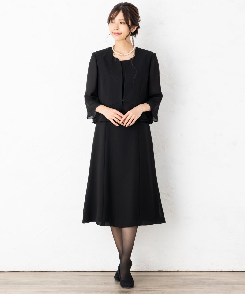 デザインネックペプラムボレロワンピース/4L(17号)
