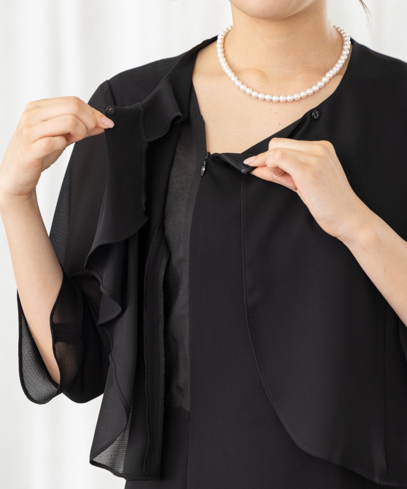 ラッフルフリルトリックワンピース/M(9号)