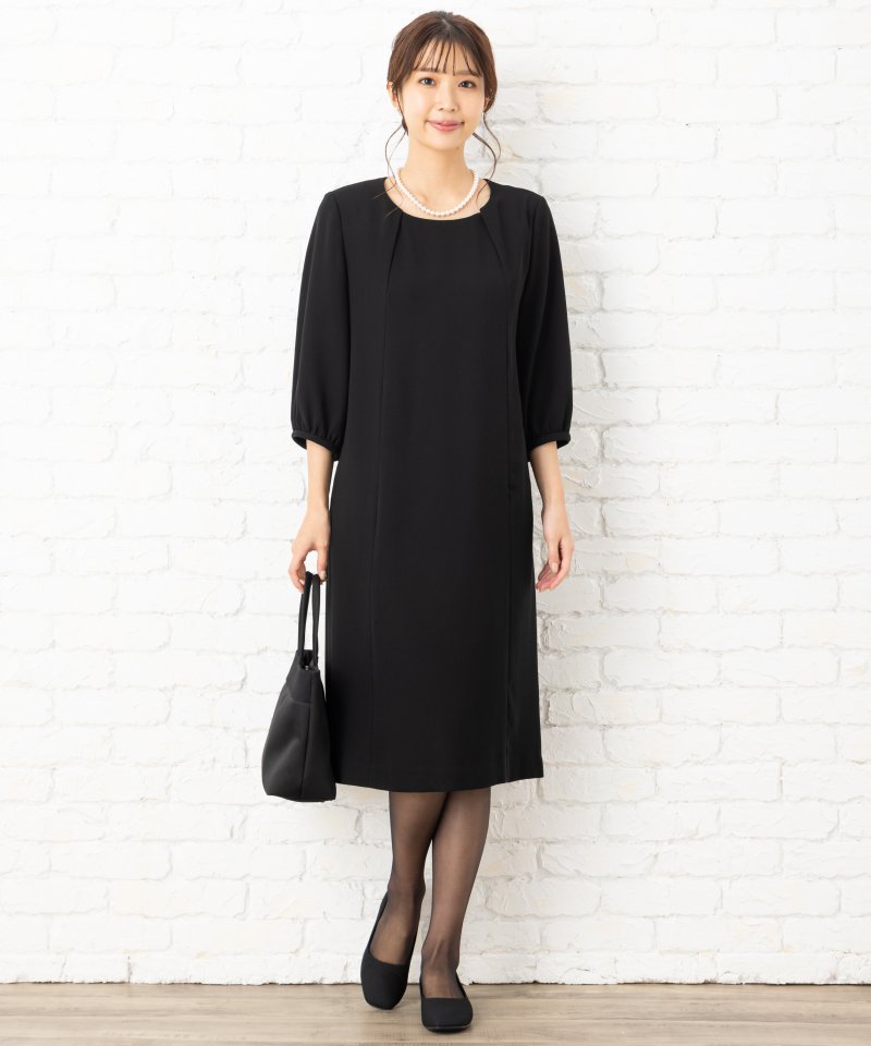 【授乳・マタニティ】衿元タックレギュラー丈ワンピース/M(9号) 【授乳・マタニティ】衿元タックレギュラー丈ワンピース/M(9号)