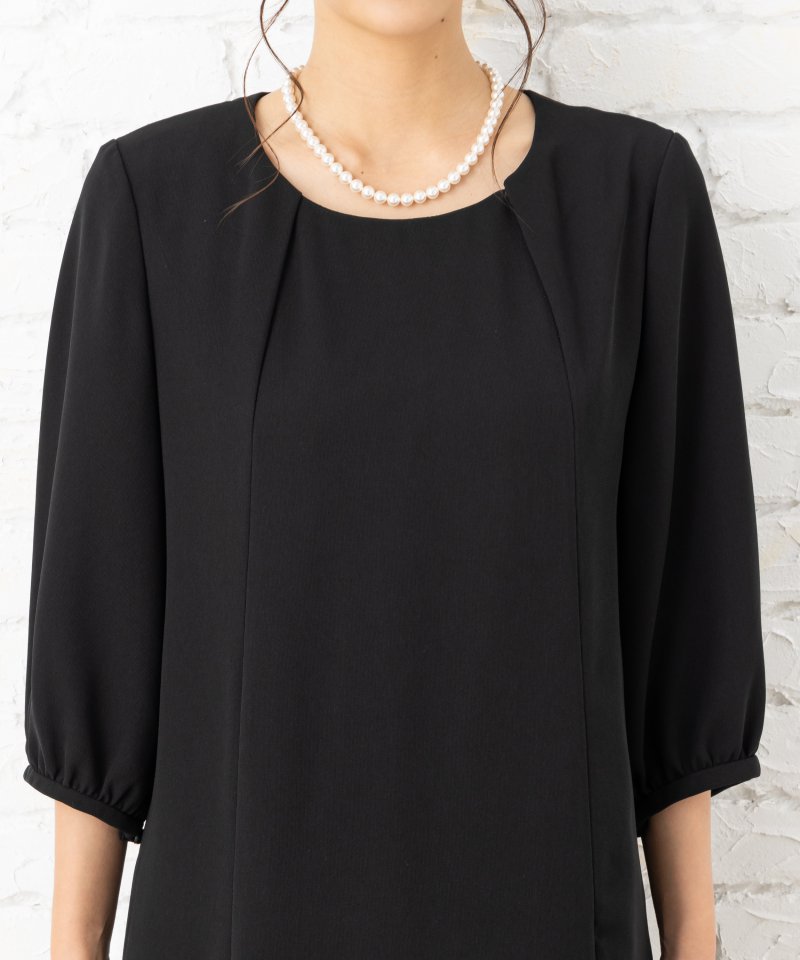 【授乳・マタニティ】衿元タックレギュラー丈ワンピース/M(9号) 【授乳・マタニティ】衿元タックレギュラー丈ワンピース/M(9号)