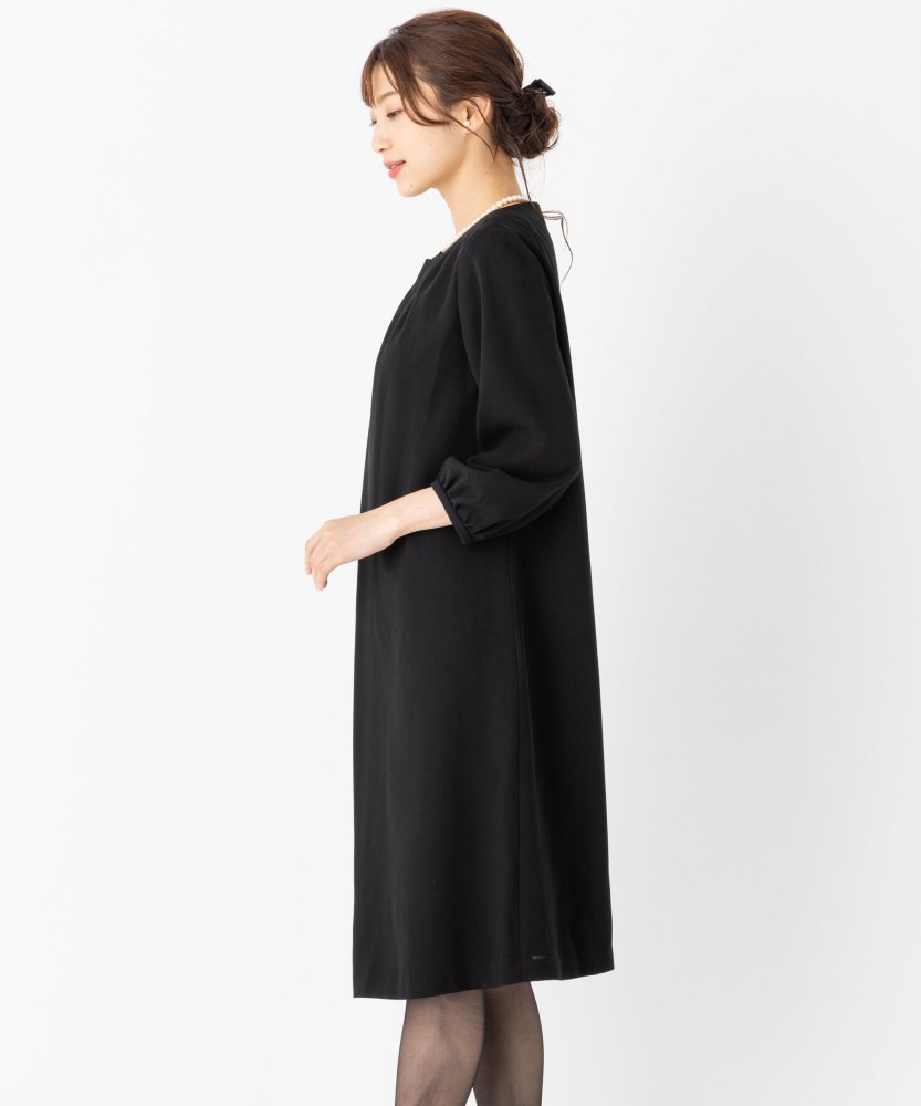 【授乳・マタニティ】センタープリーツレギュラー丈ワンピース/M(9号)