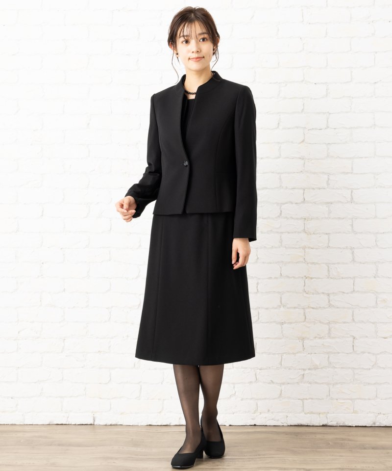 カレット　セミスタンドカラー1つボタンアンサンブル/3L(15号)