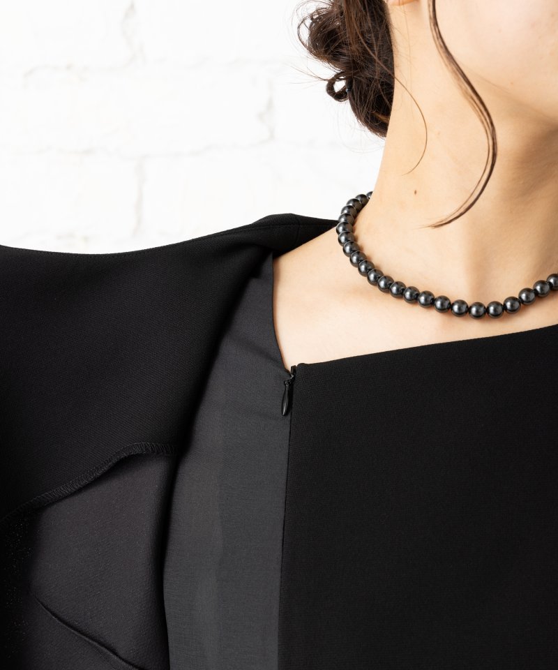 【トールサイズ】二重襟セミスタンドカラージャケット&アンサンブル風ロングワンピース/3L(15号)