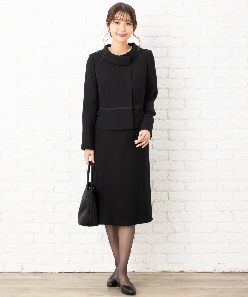 ソリテール　ロールカラージャケット&シンプルワンピースアンサンブル/3L(15号)