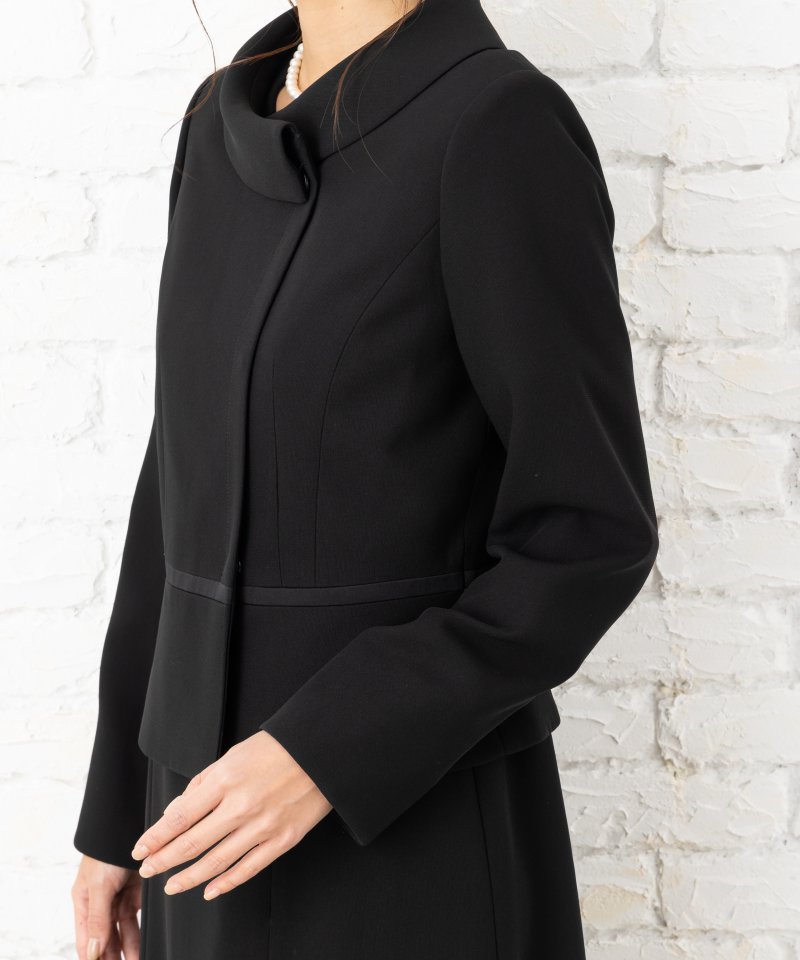 ソリテール　ロールカラージャケット&シンプルワンピースアンサンブル/3L(15号)