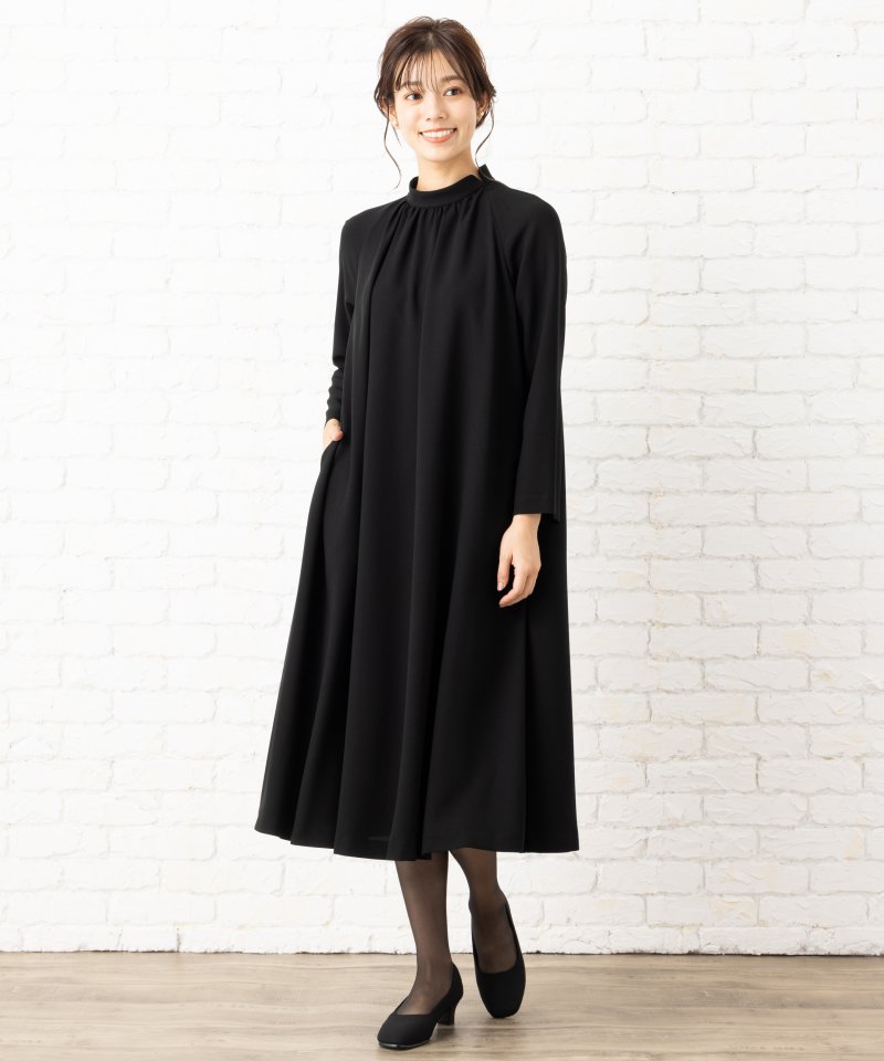 エメ ラグランスリーブテントラインブラックワンピース/L(11号) エメ ラグランスリーブテントラインブラックワンピース/L(11号)
