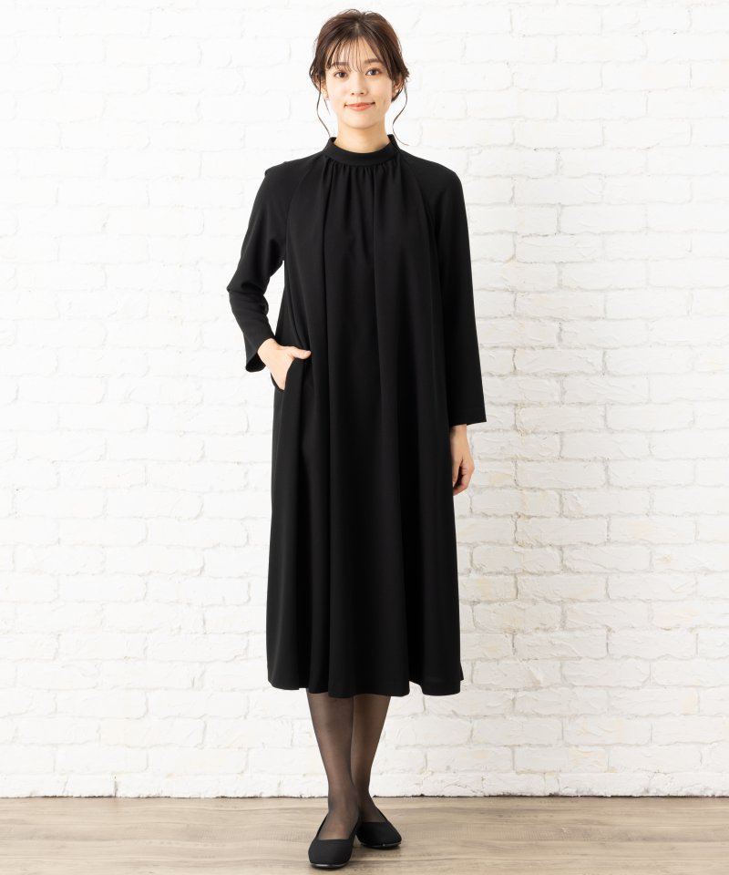エメ ラグランスリーブテントラインブラックワンピース/L(11号) エメ ラグランスリーブテントラインブラックワンピース/L(11号)